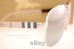 Brand New Burberry Sunglasses BE 3080 1005/6V Silver/Silver Mirror For Women