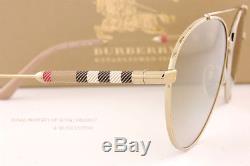 Brand New Burberry Sunglasses BE 3092Q 1145/6E Gold/Brown Mirror Gold Men Women