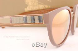 Brand New Burberry Sunglasses BE 4249 3281/7J Beige Brown/Rose Gold Mirror Women