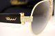 Brand New Chopard Sunglasses Sch 866s 0300 Gold Black/gray Women 100% Authentic