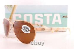Brand New Costa Del Mar Sunglasses FERNANDINA Rose Gold Copper 580G Polarized