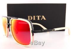 Brand New DITA Sunglasses MACH-ONE DRX-2030-K Matte Bone-Black/Grey-Red Mirror