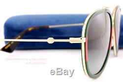 Brand New GUCCI Sunglasses GG 0062/S 003 Gold Red Green/Gray For Men Women
