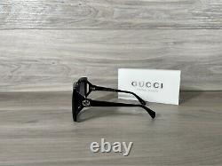 Brand New Gucci GG 0876 Black & Gold Oversized Sunglasses Ships Now