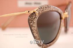 Brand New Miu Miu Sunglasses MU 10N 10NS 1AH1A1 SMOKE/GLITTER/GREY Women