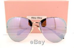 Brand New Miu Miu Sunglasses MU 53P 53PS ZVN2E2 Gold/Purple Silver Mirror Women
