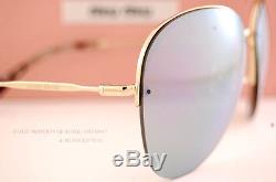 Brand New Miu Miu Sunglasses MU 53P 53PS ZVN2E2 Gold/Purple Silver Mirror Women