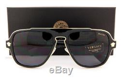 Brand New VERSACE Sunglasses Polarized VE 2199 1002/81 Black/Gold For Men Women