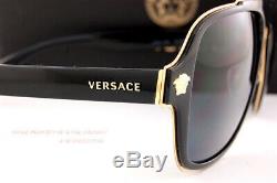 Brand New VERSACE Sunglasses Polarized VE 2199 1002/81 Black/Gold For Men Women