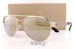 Brand New VERSACE Sunglasses VE 2165 1252/5A Gold/Gold Mirror For Men