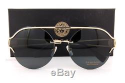 Brand New VERSACE Sunglasses VE 2184 1252/87 Gold/Solid Gray For Women