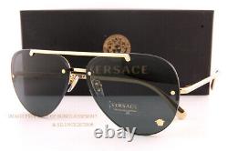 Brand New VERSACE Sunglasses VE 2231 1002/87 Gold/Dark Grey For Women
