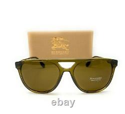 Burberry BE4302 335673 Olive Green Brown Lens Women Sunglasses 56mm