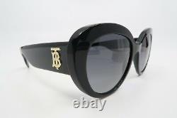 Burberry B 4298 3001/T3 New Women's Black Polarized Sunglasses 54mm with case