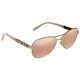 Burberry Brown Mirror Rose Gold Aviator Ladies Sunglasses Be3080 12357j 59