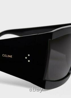 CELINE 4S084 Black Frame/Gray Lens Oversized Acetate Square Sunglasses %100 Auth