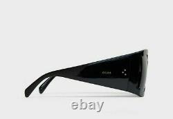 CELINE 4S084 Black Frame/Gray Lens Oversized Acetate Square Sunglasses %100 Auth
