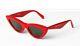 Celine Cl40019i Red Frame Gray Lens Acetate Cat Eye Sunglasses