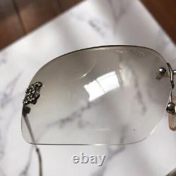 CHANEL 4017-D Frameless Sunglasses Silver Metal Excellent Condition RARE