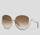 Chloe Woman's Milla Square Gradient Brown 64mm Sunglasses S1478