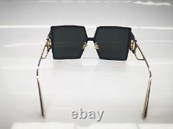 CHRISTIAN DIOR 30MONTAIGNE Black Gray Square Sunglasses Eyewear New Women