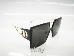 CHRISTIAN DIOR 30MONTAIGNE Black Gray Square Sunglasses Eyewear New Women