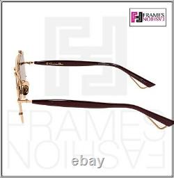 CHRISTIAN DIOR TECHNOLOGIC Gold Burgundy Flash Flat Mirrored Sunglasses Unisex
