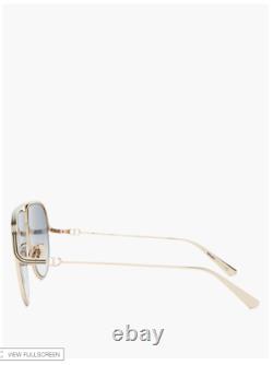 CHRISTIAN DIOR Woman EverDior Aviator Gold Metal Frame Blue Lens Sunglasses