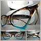Classic Retro Cat Eye Style Clear Lens Eye Glasses Tortoise & Turquoise Frame