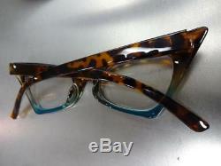 CLASSIC RETRO CAT EYE Style Clear Lens EYE GLASSES Tortoise & Turquoise Frame