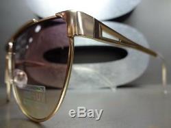 CLASSIC VINTAGE 70's RETRO Style SUN GLASSES SHADES Unique Rose Gold Metal Frame