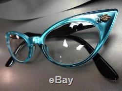 CLASSIC VINTAGE RETRO CAT EYE Style Clear Lens EYE GLASSES Teal Fashion Frame