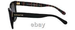 COACH HC8318 Cat Eye Sunglasses in Black Gold Colorful Stripe/Grey Gradient 52mm