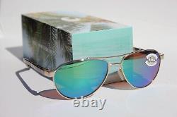 COSTA DEL MAR Fernandina POLARIZED Sunglasses Brushed Gold/Green Mirror 580G NEW