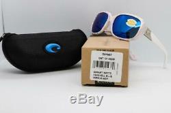 COSTA DEL MAR GANNET Sunglasses Matte Seashell / Blue Mirror 580P lens Womens
