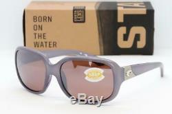 COSTA DEL MAR GANNET Sunglasses Shiny Sea Lavender / Silver Mirror 580P Womens