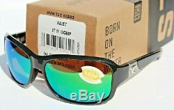 COSTA DEL MAR Inlet 580P POLARIZED Sunglasses Womens Black/Green Mirror NEW