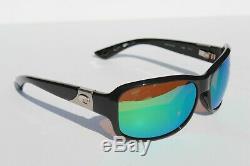 COSTA DEL MAR Inlet 580P POLARIZED Sunglasses Womens Black/Green Mirror NEW