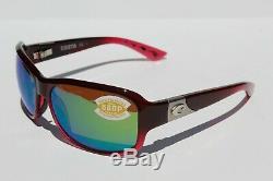 COSTA DEL MAR Inlet 580P POLARIZED Sunglasses Womens Pomegranate Fade/Green NEW