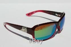 COSTA DEL MAR Inlet 580P POLARIZED Sunglasses Womens Pomegranate Fade/Green NEW