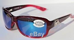 COSTA DEL MAR Inlet POLARIZED Sunglasses Womens Pomegranate/Blue Mirror 580G NEW