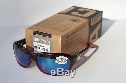 COSTA DEL MAR Inlet POLARIZED Sunglasses Womens Pomegranate/Blue Mirror 580G NEW