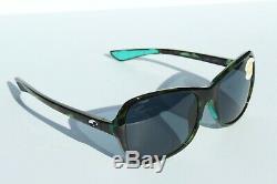 COSTA DEL MAR Kare 580P POLARIZED Sunglasses Womens Shiny Kiwi Tortoise/Gray NEW