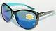 Costa Del Mar La Mar 580p Polarized Sunglasses Womens Black White Aqua/blue New