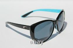 COSTA DEL MAR La Mar 580P POLARIZED Sunglasses Womens Black/White/Aqua/Gray NEW