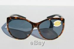 COSTA DEL MAR La Mar 580P POLARIZED Sunglasses Womens Retro Tortoise/Gray NEW