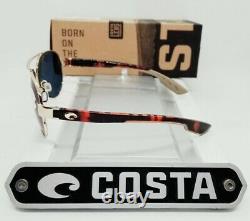 COSTA DEL MAR gold-tortoise/blue mirror LORETO POLARIZED 580P sunglasses! NEW