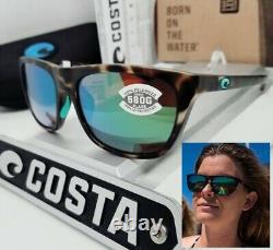 COSTA DEL MAR shadow tortoise/green mirror CHEECA polarized 580G sunglasses NEW
