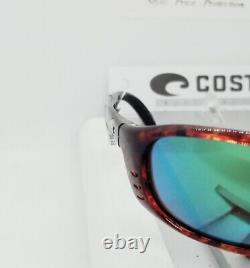 COSTA DEL MAR tortoise/green mirror BRINE polarized 580G sunglasses NEW IN BOX