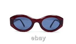 Candy Maroon Red Sunglasses With Blue Lens Uv400 Vintage Cats Frame France 1950s